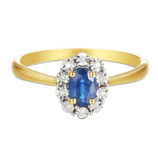 Pierścionek z szafirem i diamentami (R53509 Y SA): 17