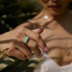 Pierścionek ze szmaragdami i diamentami (R93895 Y EM) : 10 - zdjęcie: 7