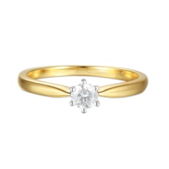 Pierścionek z diamentem, dwukolorowe złoto pr.585 (R34130 0,20ct)