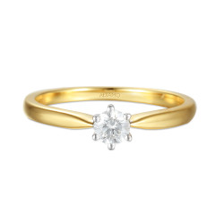 Pierścionek z diamentem, dwukolorowe złoto pr.585 R34130 0,20ct: 8 - zdjęcie: 4