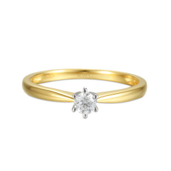 Pierścionek z diamentem, dwukolorowe złoto pr.585 R34130 0,15ct: 8 - zdjęcie: 4
