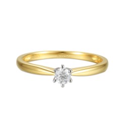 Pierścionek z diamentem, dwukolorowe złoto pr.585 R34130 0,15ct: 10 - zdjęcie: 4