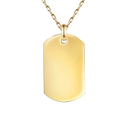 Zawieszka złota blaszka „nieśmiertelnik” pod grawer (P94237 Y) - zdjęcie: 2