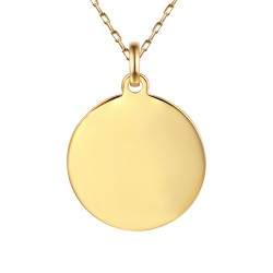 Zawieszka złota blaszka okrągła pod grawer (P94239 Y) - zdjęcie: 2