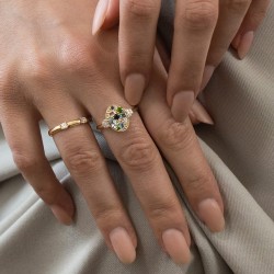 Pierścionek obrączkowy z diamentami (R86664 Y): 14 - zdjęcie: 3