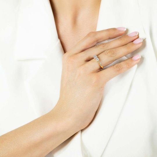 Pierścionek z diamentami (R53534 YW): 10