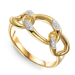 Pierścionek pancerka z diamentami (R93410 Y): 15 - zdjęcie: 2