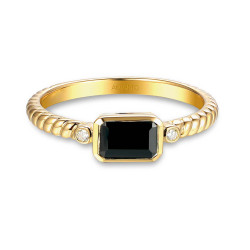 Pierścionek z czarnym agatem i diamentami (R85575 Y BAG): 10 - zdjęcie: 4