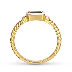 Pierścionek z czarnym agatem i diamentami (R85575 Y BAG): 12 - zdjęcie: 5