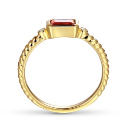 Pierścionek z rodolitem i diamentami (R85575 Y RH): 14 - zdjęcie: 3