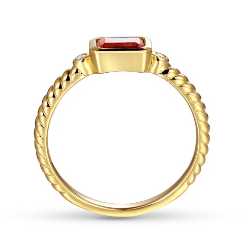 Pierścionek z rodolitem i diamentami (R85575 Y RH)