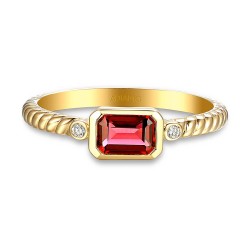 Pierścionek z rodolitem i diamentami (R85575 Y RH): 14 - zdjęcie: 4