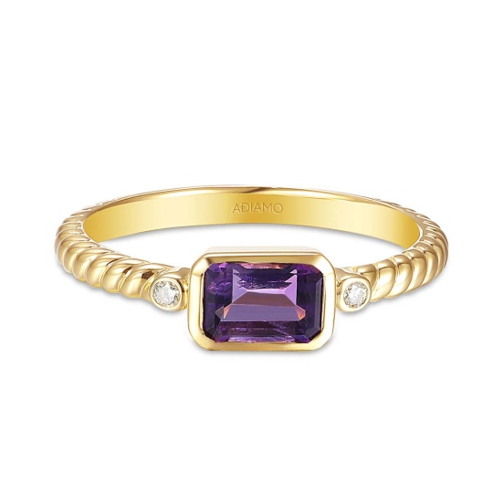 Pierścionek z ametystem i diamentami (R85575 Y AM): 10