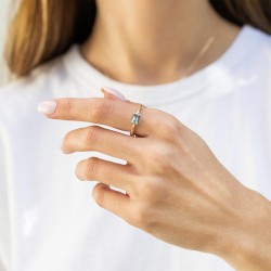 Pierścionek z niebieskim topazem i diamentami (R85575 Y BT): 14 - zdjęcie: 5