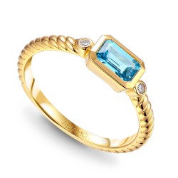 Pierścionek z niebieskim topazem i diamentami (R85575 Y BT): 14 - zdjęcie: 2