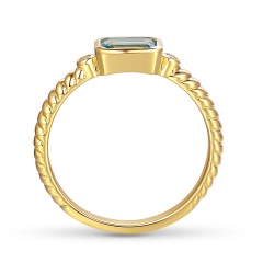 Pierścionek z niebieskim topazem i diamentami (R85575 Y BT)