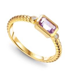 Pierścionek z różowym ametystem i diamentami (R85575 Y PAM): 15 - zdjęcie: 2