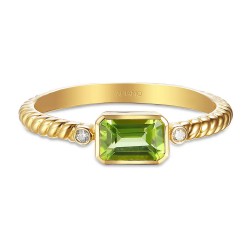 Pierścionek z perydotem i diamentami (R85575 Y PT): 10 - zdjęcie: 4