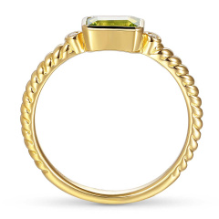 Pierścionek z perydotem i diamentami (R85575 Y PT)