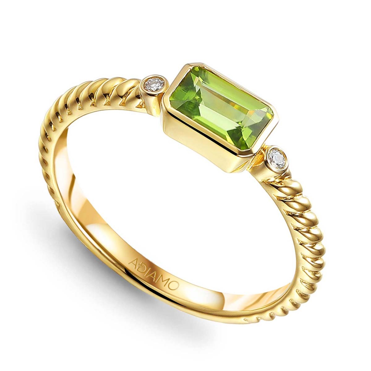 Pierścionek z perydotem i diamentami (R85575 Y PT): 10