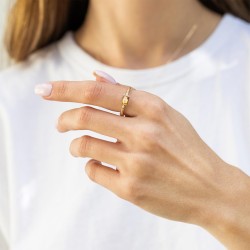 Pierścionek z cytrynem i diamentami (R85575 Y CT): 10 - zdjęcie: 3