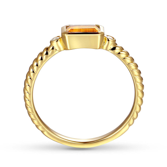 Pierścionek z cytrynem i diamentami (R85575 Y CT): 10