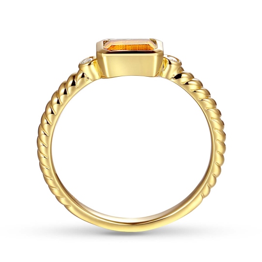 Pierścionek z cytrynem i diamentami (R85575 Y CT): 10