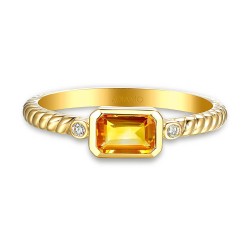 Pierścionek z cytrynem i diamentami (R85575 Y CT): 10 - zdjęcie: 4