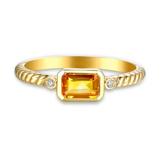 Pierścionek z cytrynem i diamentami (R85575 Y CT): 10