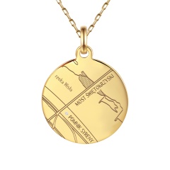 Zawieszka okrągła z diamentem i mapą Twoich wspomnień (P94239 Y M)