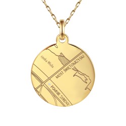 Zawieszka okrągła z diamentem i mapą Twoich wspomnień (P94239 Y M) - zdjęcie: 2