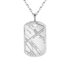 Zawieszka złota blaszka z diamentem i mapą Twoich wspomnień (P94831 W M)