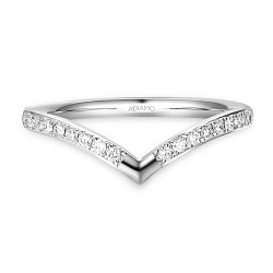 Pierścionek obrączkowy z diamentami typu Chevron (R85738 W) - zdjęcie: 4