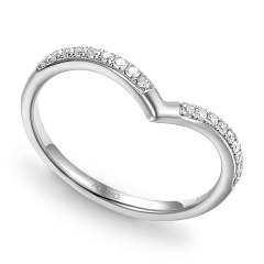 Pierścionek obrączkowy z diamentami typu Chevron (R85738 W)