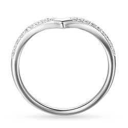 Pierścionek obrączkowy z diamentami typu Chevron (R85738 W) - zdjęcie: 3