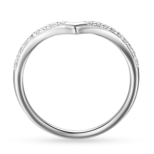 Pierścionek obrączkowy z diamentami typu Chevron (R85738 W)