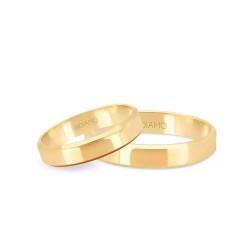 Obrączki ślubne, żółte złoto, trapezowe, 4mm i 4mm: 9, 25 - zdjęcie: 2