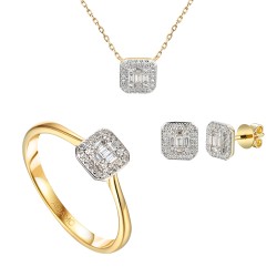 Komplet bizuterii z diamentami (E+R71618+N11582) - zdjęcie: 2