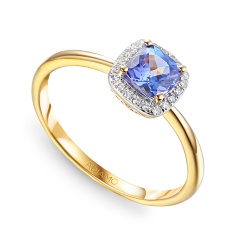 Komplet biżuterii z tanzanitami i diamentami (E+P+R58266)