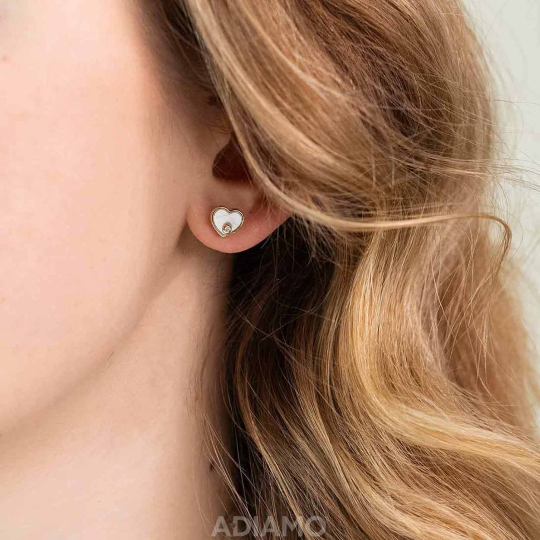 Komplet biżuterii z masa perłową i diamentami (Komplet E82415 N09547)