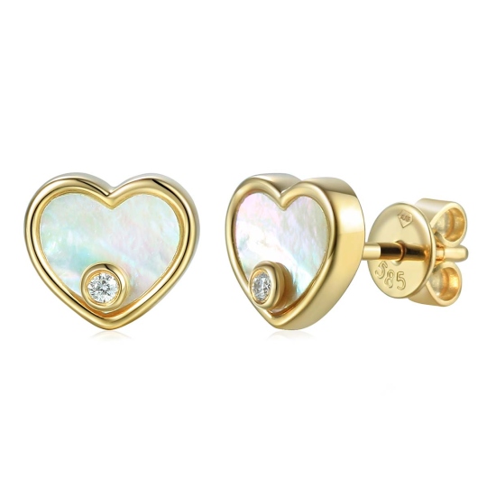 Komplet biżuterii z masa perłową i diamentami (Komplet E82415 N09547)