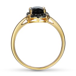 Pierścionek z czarnym agatem i czarnymi diamentami (R93168 Y BAG) : 14 - zdjęcie: 5