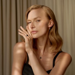 Pierścionek z czarnym agatem i czarnymi diamentami (R93168 Y BAG) : 14 - zdjęcie: 6