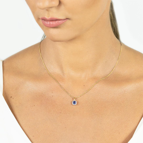 Zawieszka z tanzanitem i diamentami (P58266 Y T)