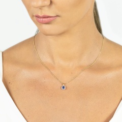 Zawieszka z tanzanitem i diamentami (P58266 YW T)