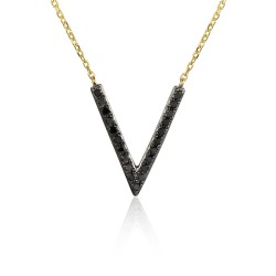 Naszyjnik z diamentami (N05776 Y C BD) - zdjęcie: 2