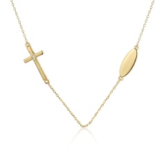 Naszyjnik krzyżyk z diamentem (N03979 Y)