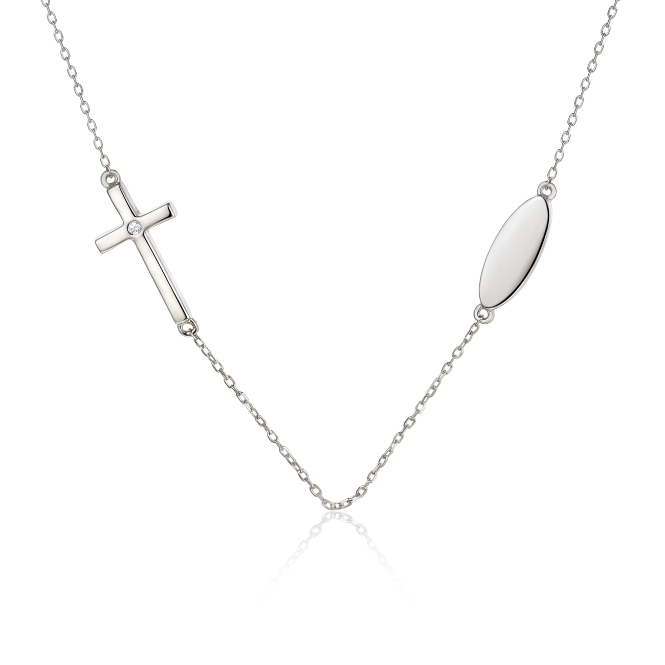 Naszyjnik krzyżyk z diamentem (N03979 W)