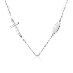 Naszyjnik krzyżyk z diamentem (N03979 W)