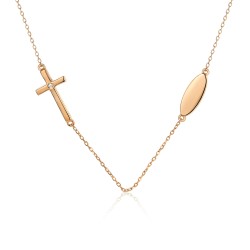 Naszyjnik krzyżyk z diamentem (N03979 R) - zdjęcie: 2